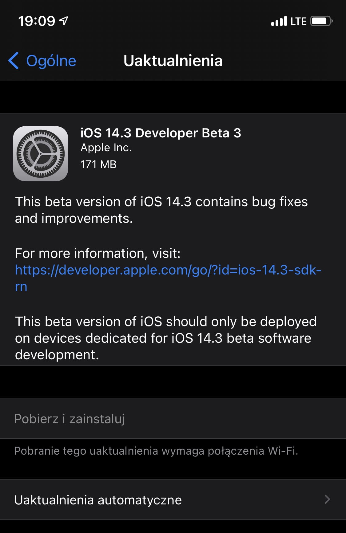 aktualizacja Apple iOS 14.3 betq 3 co nowego nowości iPhone