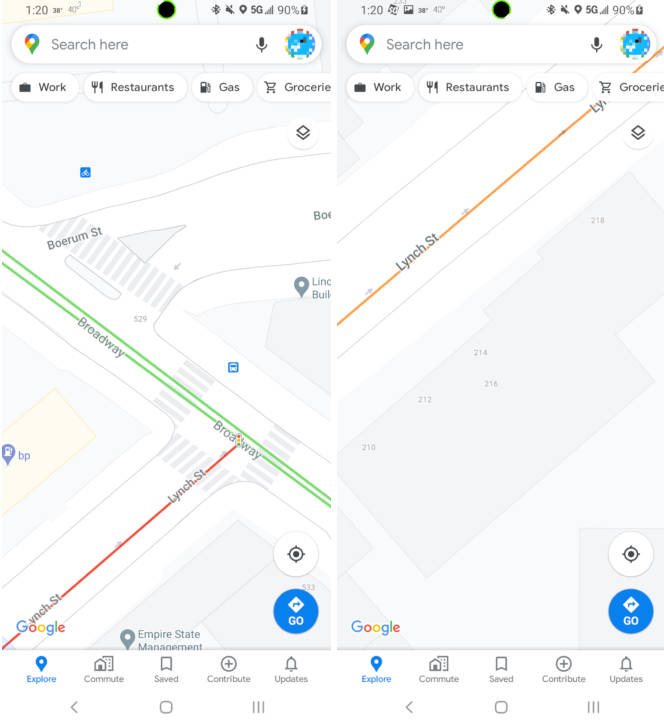 Mapy Google Maps beta przejścia dla pieszych numery budynków