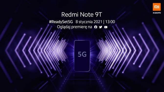 premiera Redmi Note 9T 5G cena specyfikacja gdzie oglądać live stream