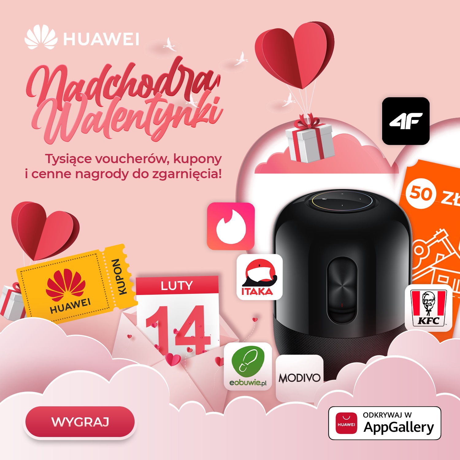 Huawei AppGallery promocje Walentynki
