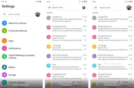 Android 12 nowe aplikacje Google z Material NEXT