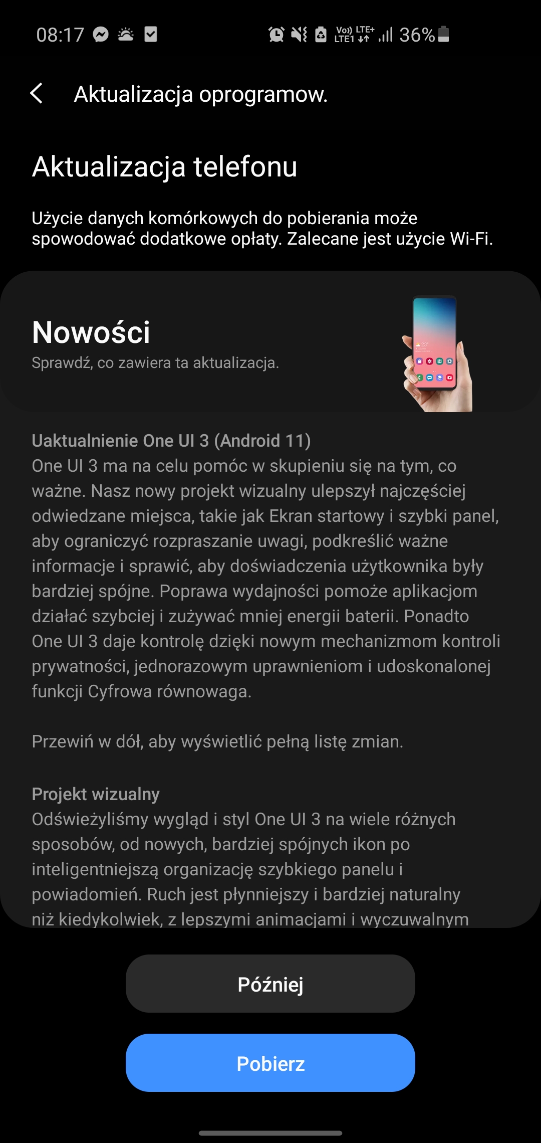 aktualizacja One UI 3.0 Android 11 dla Samsug Galaxy S10 S10e kiedy w Polsce