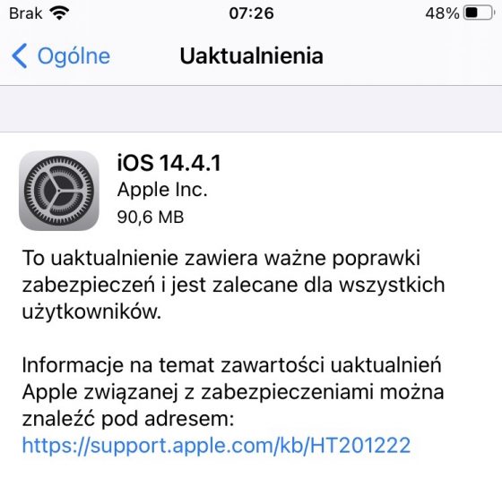 aktualizacja iOS 14.4.1 iPadOS 14.4.1 Apple iPhone iPad co nowego wykaz nowości zmiany opinie czy warto instalować