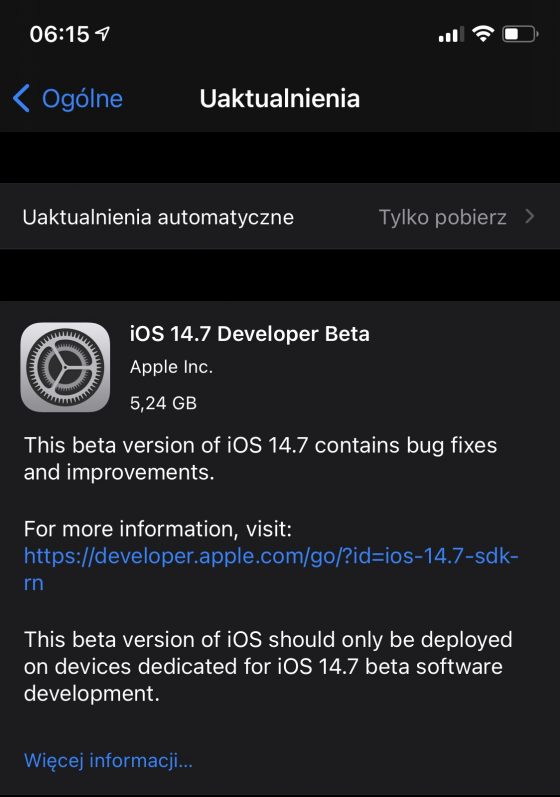 aktualizacja iOS 14.7 beta 1 co nowego Apple iPhone nowości
