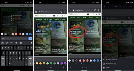 Google Chrome na Androida menu Udostępnij nowy edytor narzędzie zrzuty ekranowe