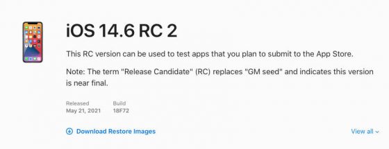 aktualizacja iOS 14.6 RC 2 iPadOS 14.6 RC 2 co nowego nowości Apple