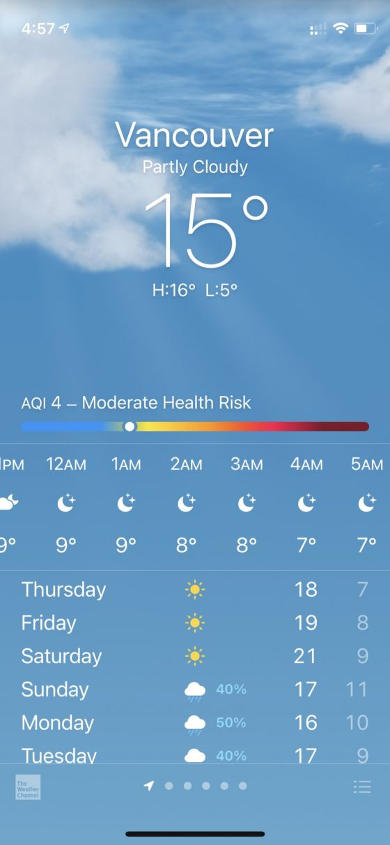 aktualizacja iOS 14.7 beta jakość powietrza Apple Pogoda