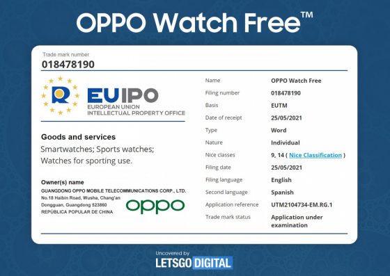 sportowy smartwatch 2021 Oppo Watch Free
