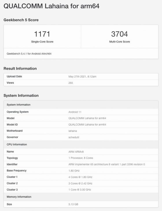 Qualcomm Snapdragon 888 Plus procesory Geekbench