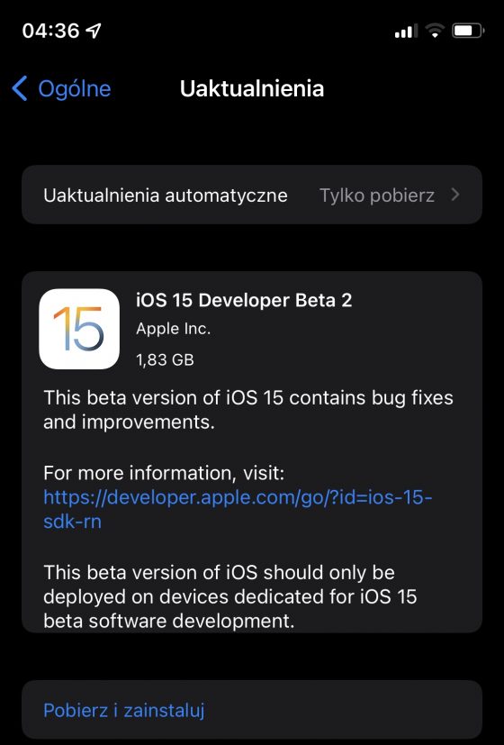 kiedy aktualizacja iOS 15 beta 2 Apple iPhone opinie jak zainstalować