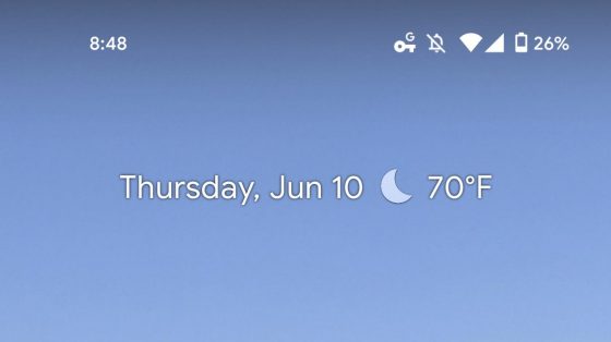 Google Pixel Launcher widżet At a Glance pogoda