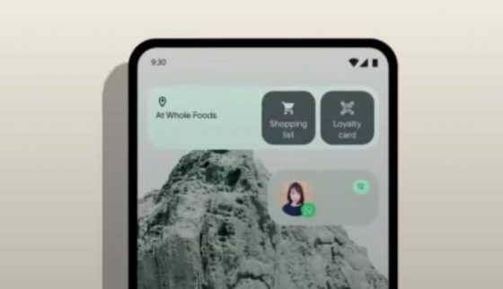 Android 12 google widżet At a Glance Live Space