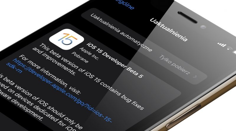 aktualizacja iOS 15 beta 5 Appkle nowe ikonki nowości zmiany co nowego