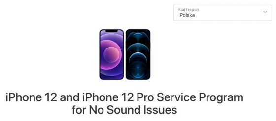 iPhone 12 Pro program naprawy akcja serwisowa Apple problemy dźwięk