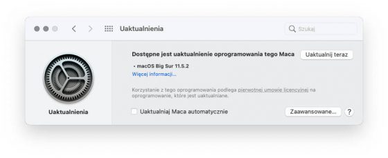 aktualizacja macOS 11.5.2 Big Sur co nowego nowości zmiany Apple Mac opinie czy warto instalować
