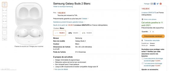 słuchawki bezprzewodowe Samsung Galaxy Buds 2 cena