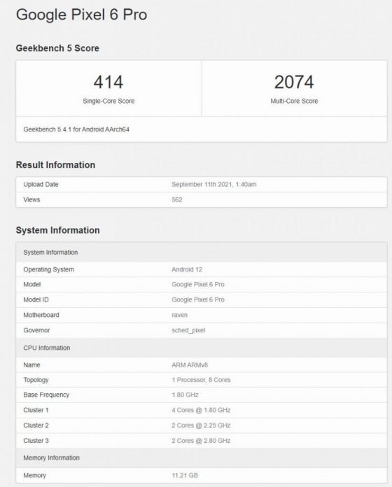 kiedy Google Pixel 6 Pro specyfikacja techniczna Tensor Cortex-X1 benchmarki