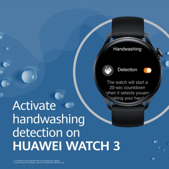 aktualizacja smartwatch Huawei Watch 3 czujnik mycia rąk 