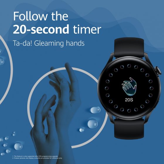 aktualizacja smartwatch Huawei Watch 3 czujnik mycia rąk