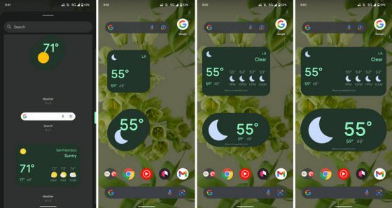 widżet Pogoda Google z Android 12 funkcje