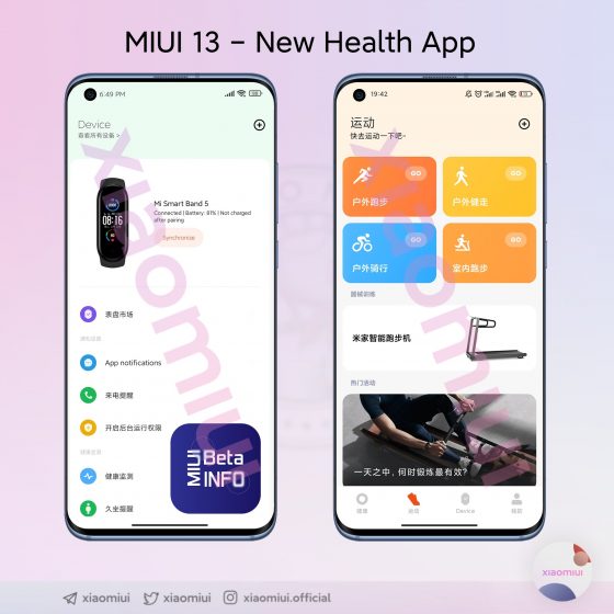aktualizacja MIUI 13 aplikacje Xiaomi Wear Zdrowie