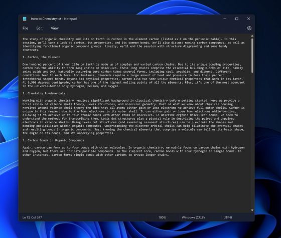 nowy Notatnik z Windows 11 dark mode co nowego zmiany nowości