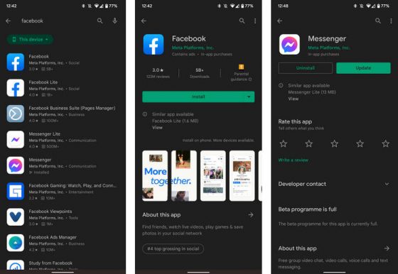 aplikacje Facebook messenger whatsApp Instagram Android Meta Platforms