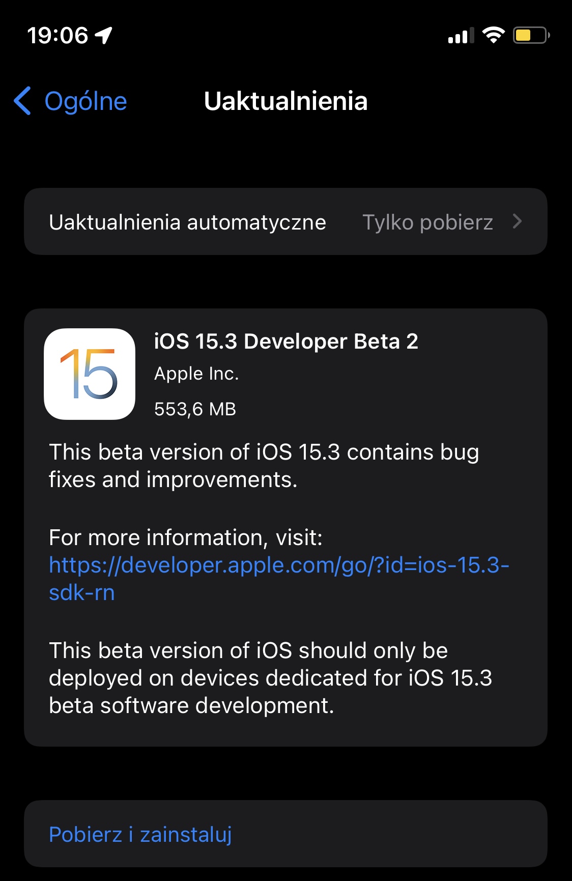 aktualizacja iOS 15.3 beta 2 Apple iPhone co nowego nowości