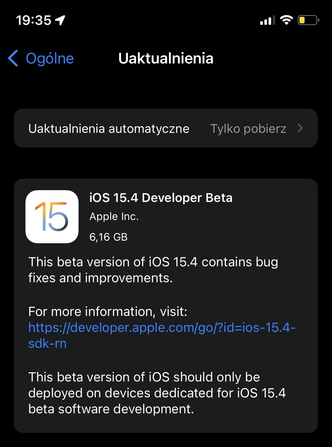 aktualizacja iOS 15.4 beta 1 co nowego Apple iPhone nowości zmiany