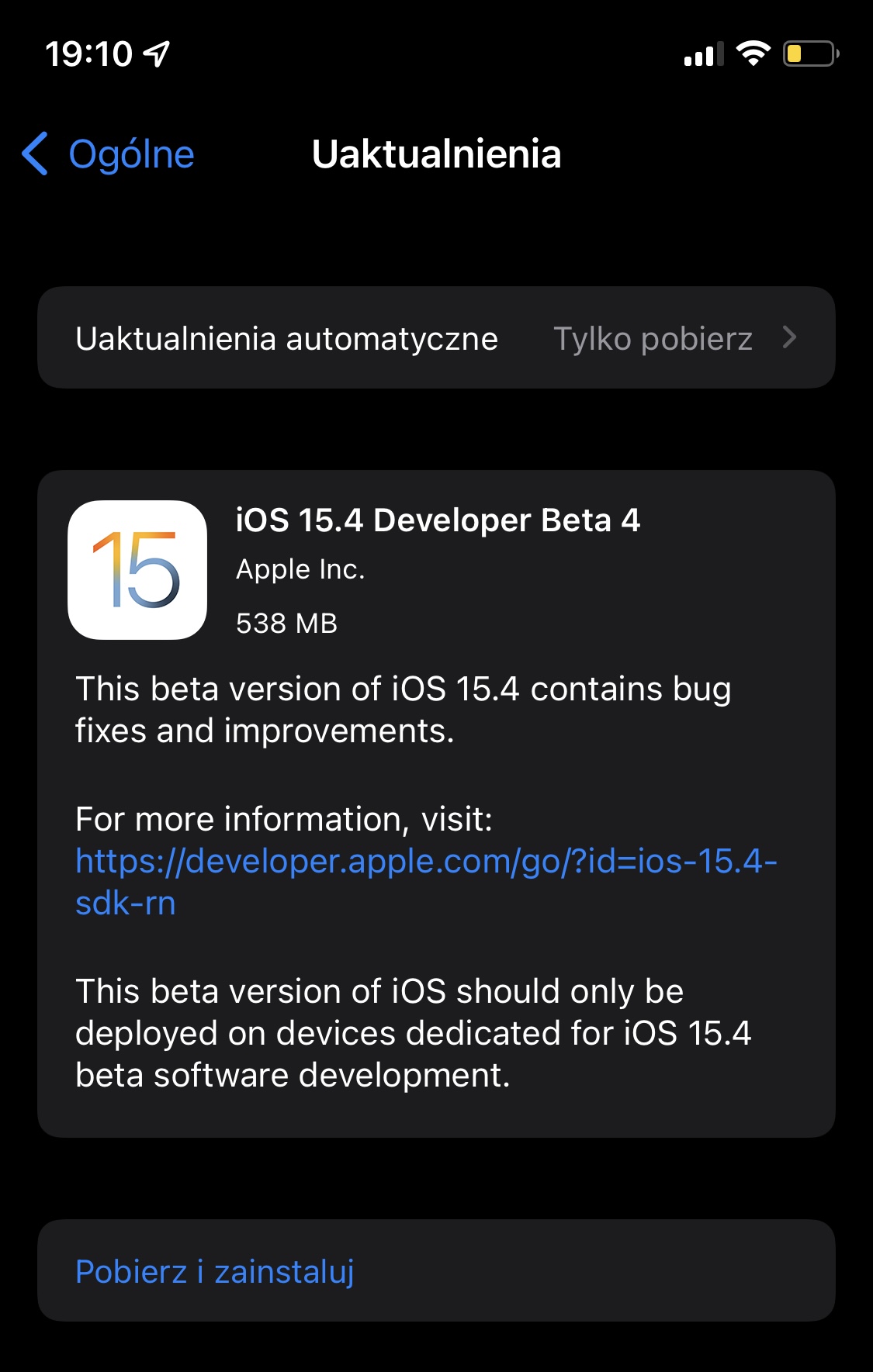 aktualizacja iOS 15.4 beta 4 macOS 12.3 watchOS 8.5 iPadOS 15.4