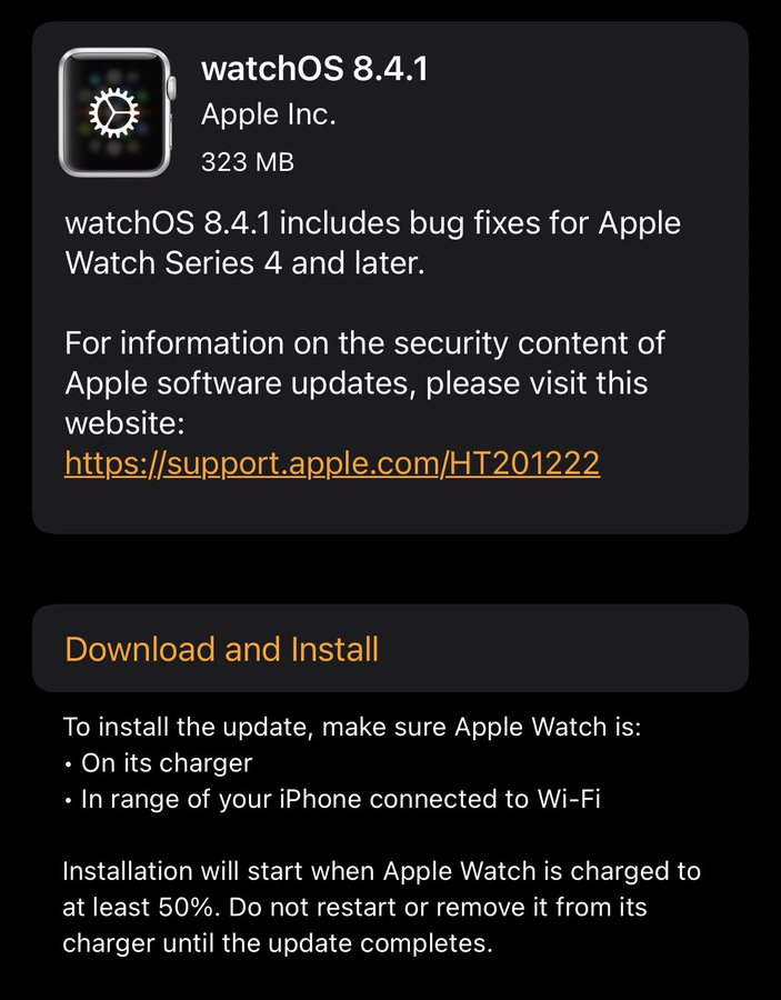aktualizacja Apple Watch watchOS 8.4.1 co nowego nowości problemy poprawki