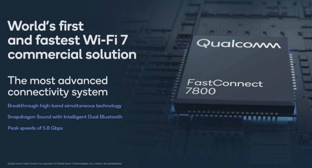 Qualcomm FastConnect 7800 Bluetooth 5.3 Wi-Fi 7