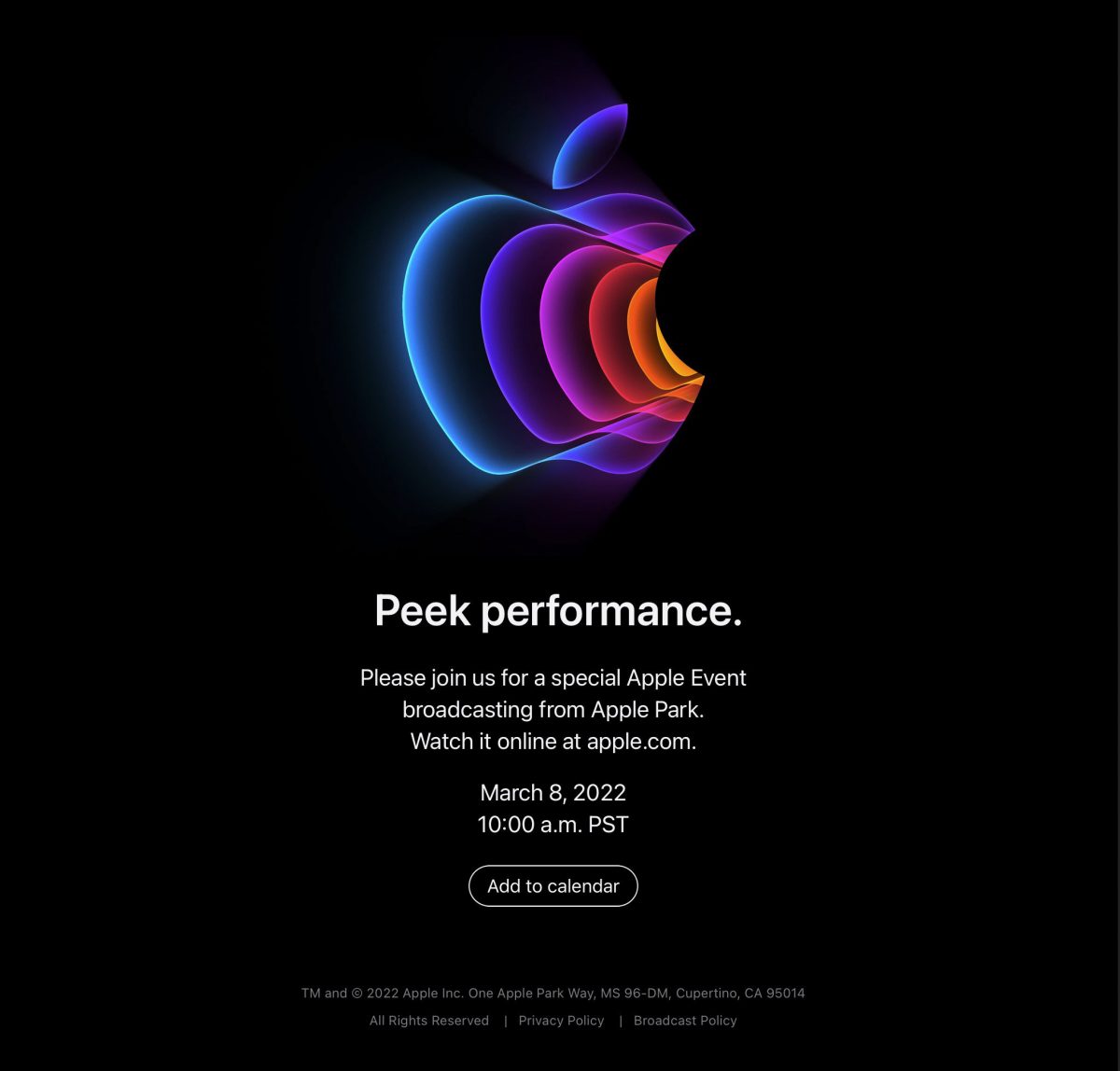 marcowa konferencja Apple Peek Performance gdzie oglądać live stream na żywo link do YouTube