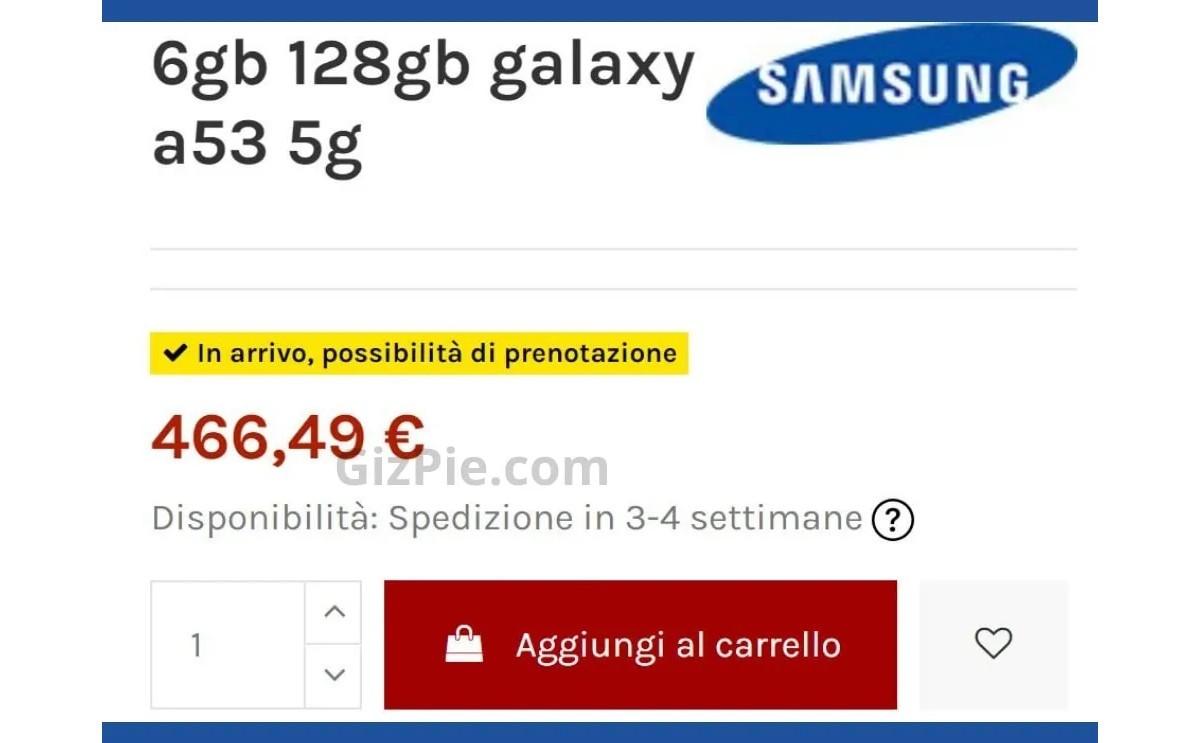 Samsung Galaxy A53 5G cena