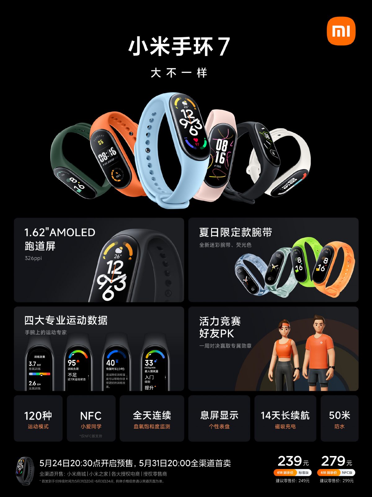 opaska Xiaomi Smart Band 7 NFC cena specyfikacja techniczna opinie