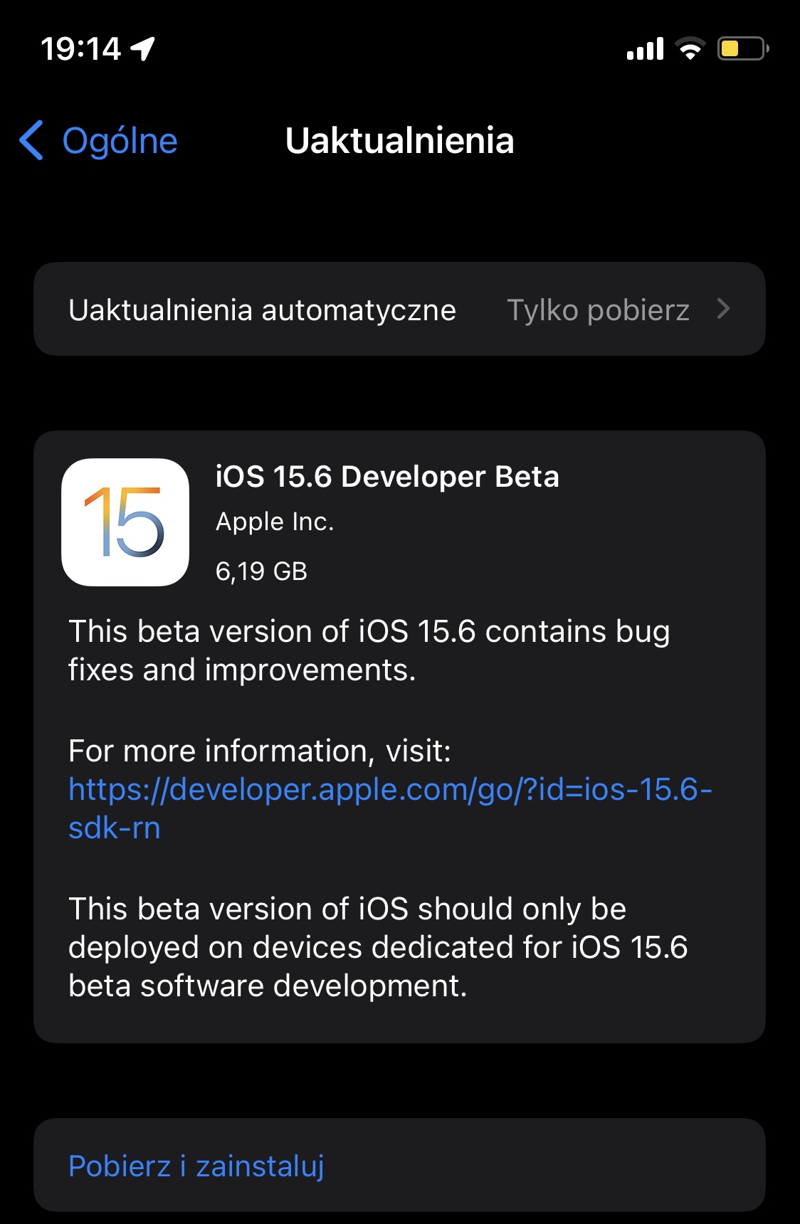 iOS 15.6 beta 1 aktualizacja Apple iPhone co nowego