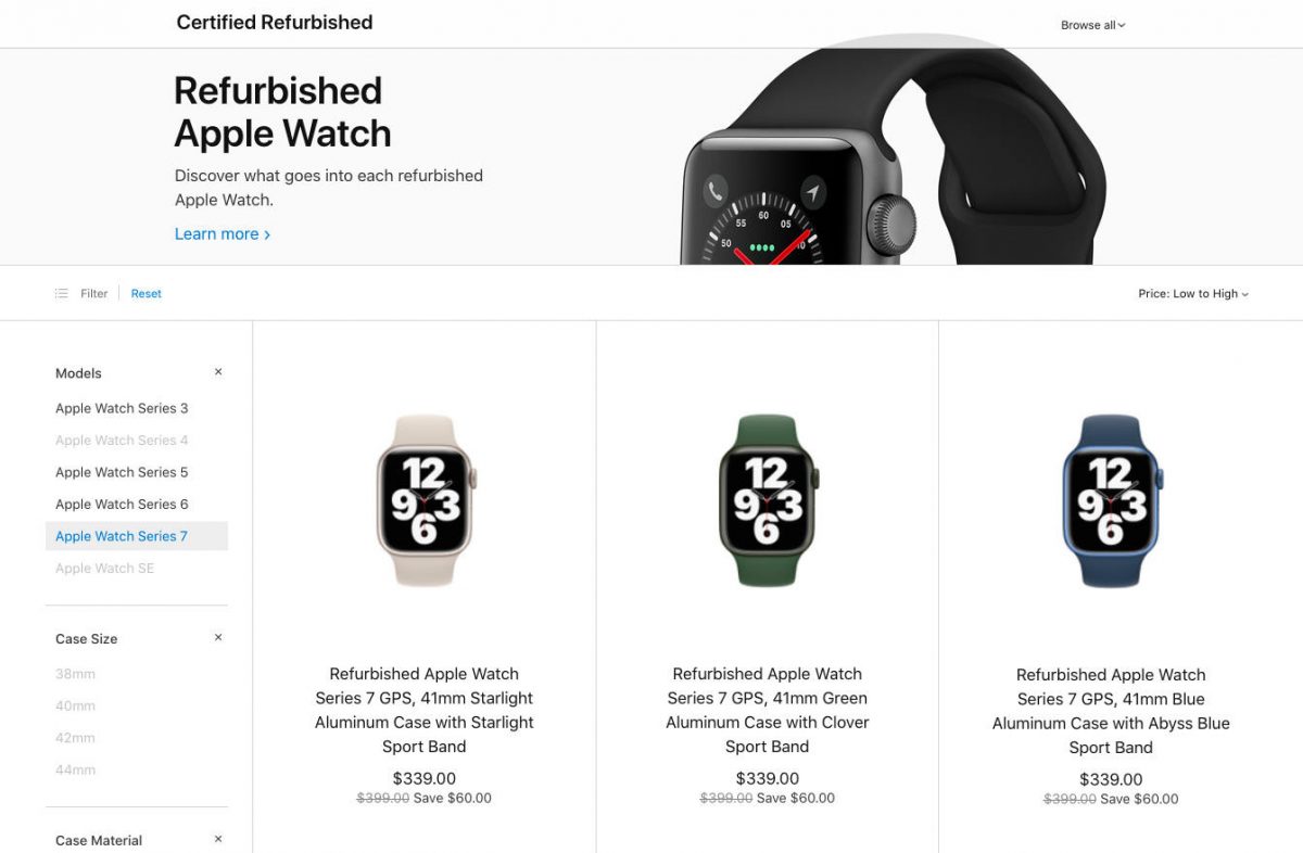 odnowione smartwatche Apple Watch series 7 refurbished