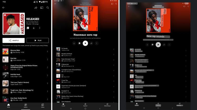 aplikacja YouTube Music Android playlisty zmiany