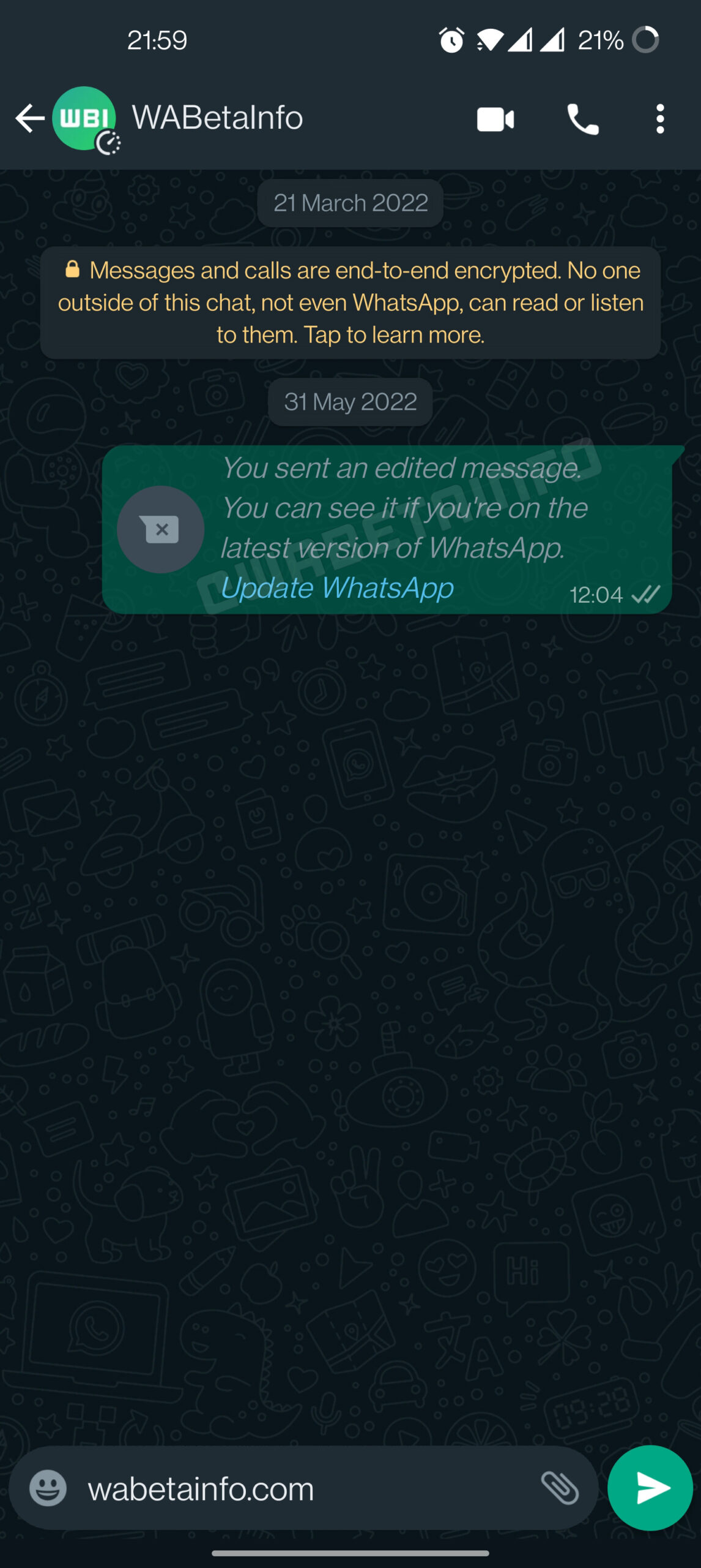 WhatsApp jak edytować wysłane wiadomości