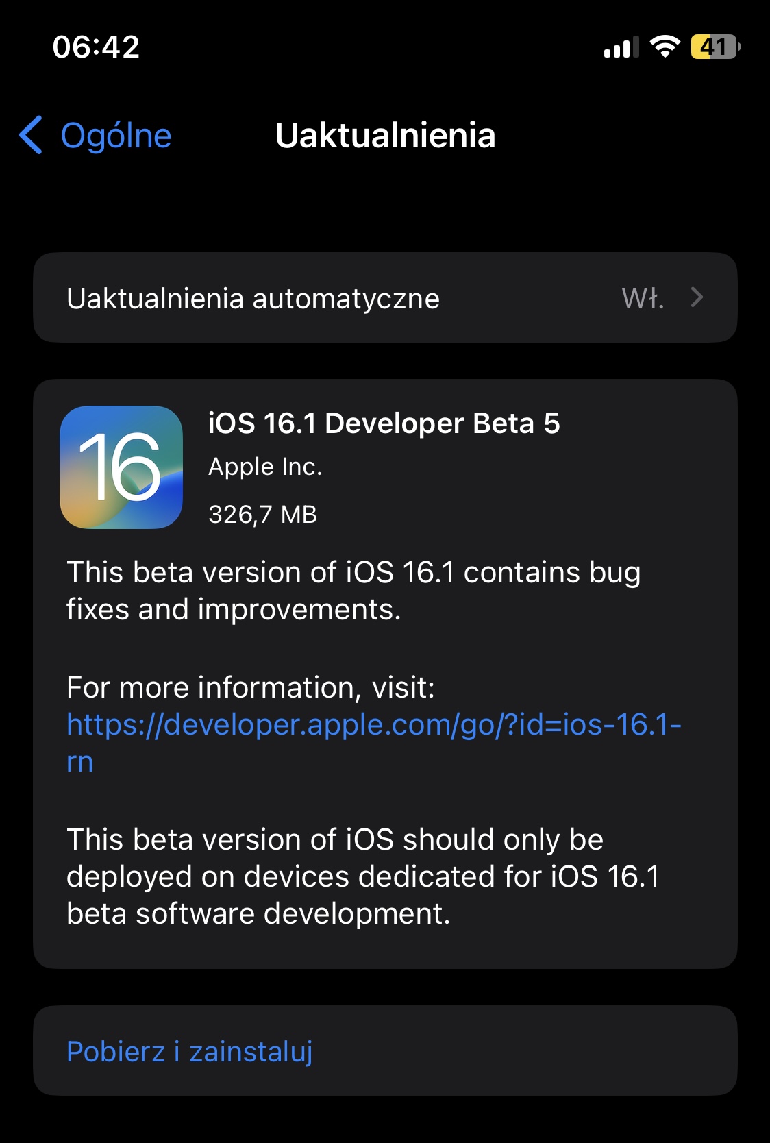 aktualizacja iOS 16.1 beta 5 Apple iPhone