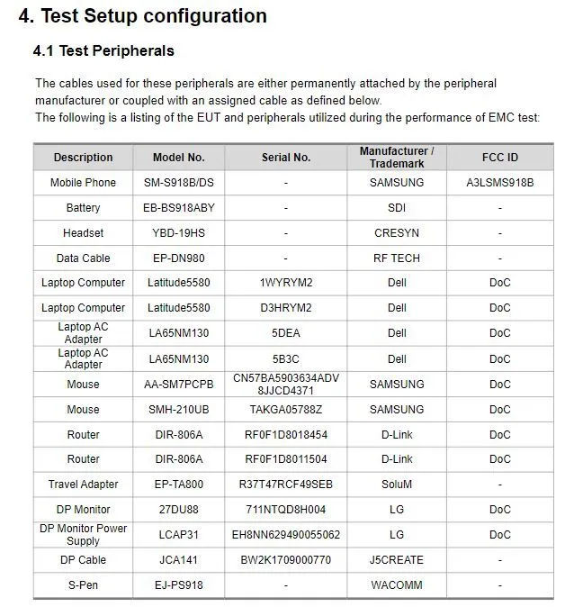 Samsung Galaxy S23 Ultra S Pen FCC