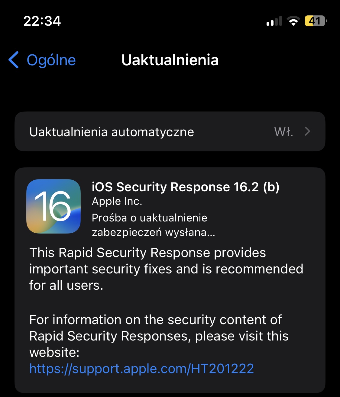 iOS 16.2 beta 4 aktualizacja