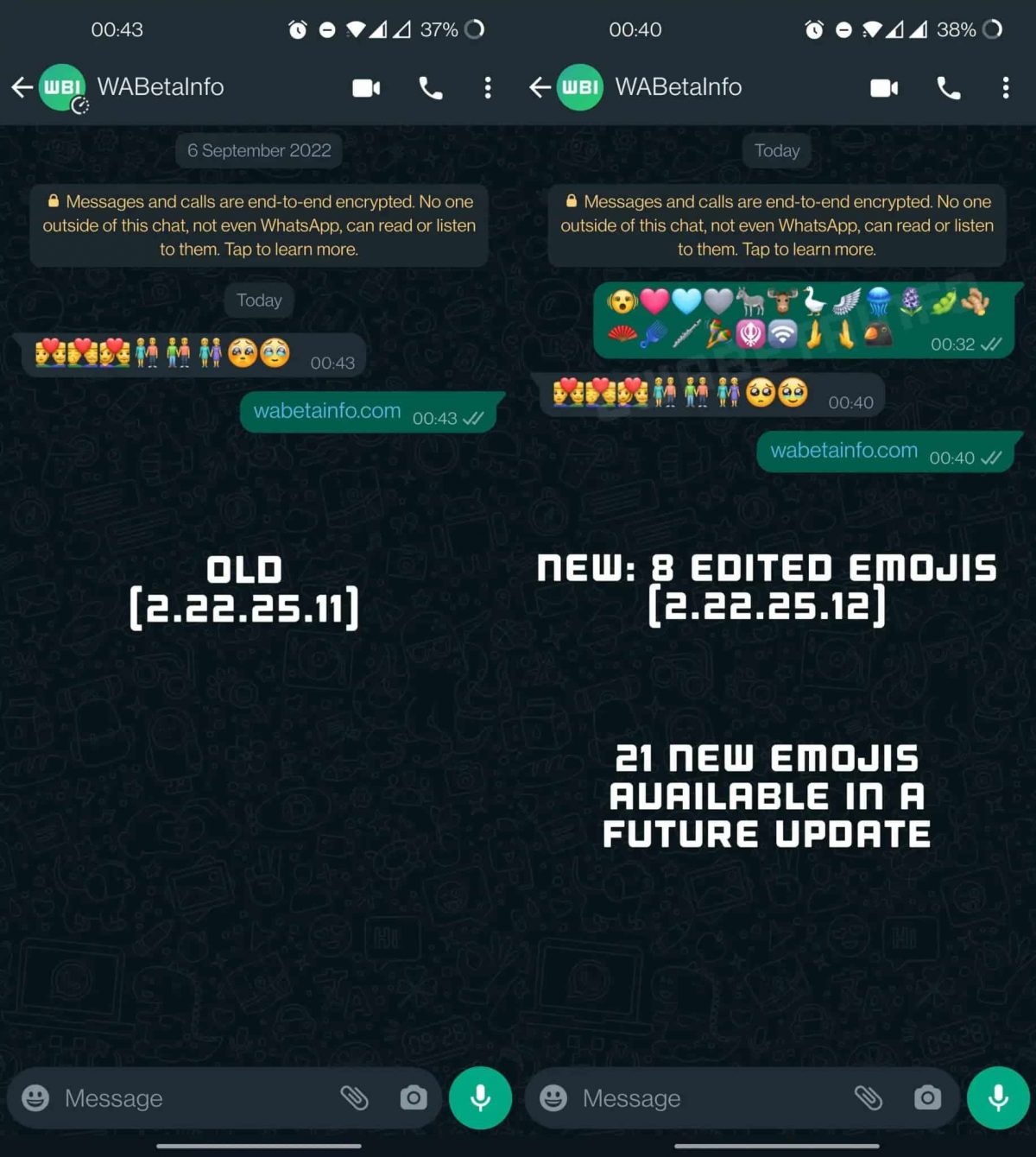 WhatsApp beta nowe emoji