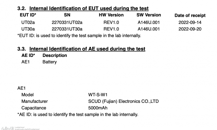 Samsung Galaxy A14 5G bateria FCC