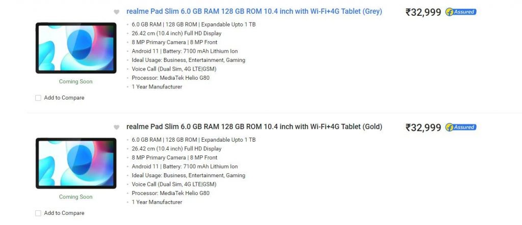 Tablet Realme Pad Slim cena specyfikacja techniczna Realme 10