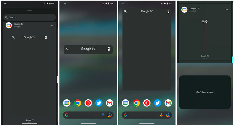 Aplikacja Google TV Android widżety