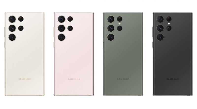 Samsung Galaxy S23 Ultra kolory rendery