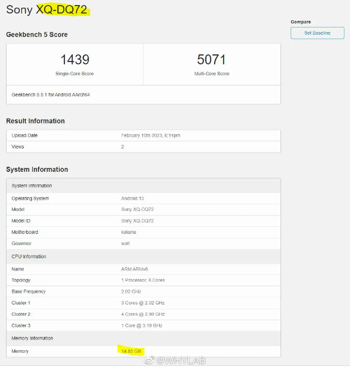 Sony Xperia 5 V cena specyfikacja techniczna Geekbench