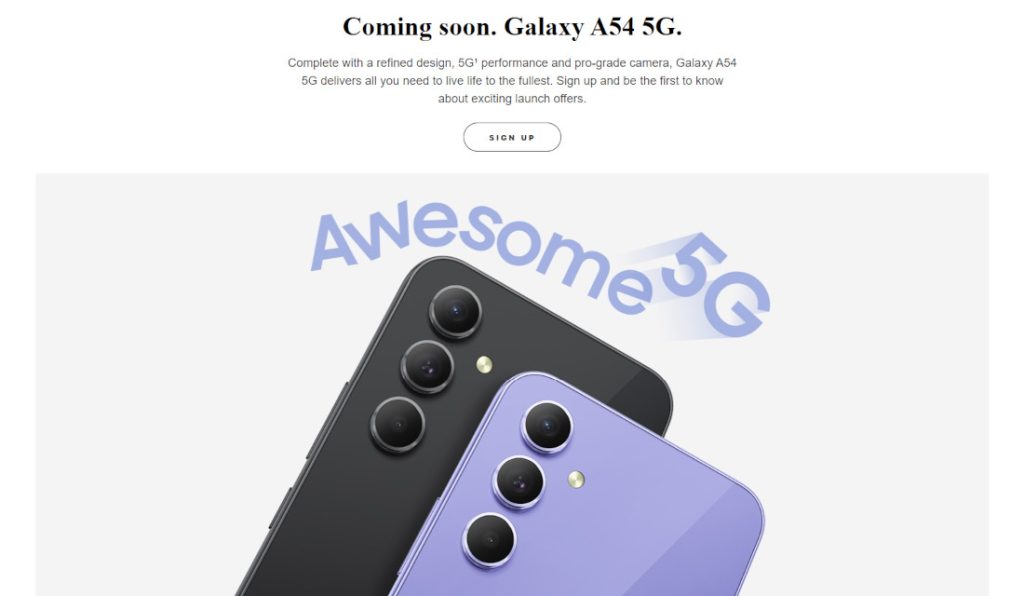 Samsung Galaxy A54 5G teaser