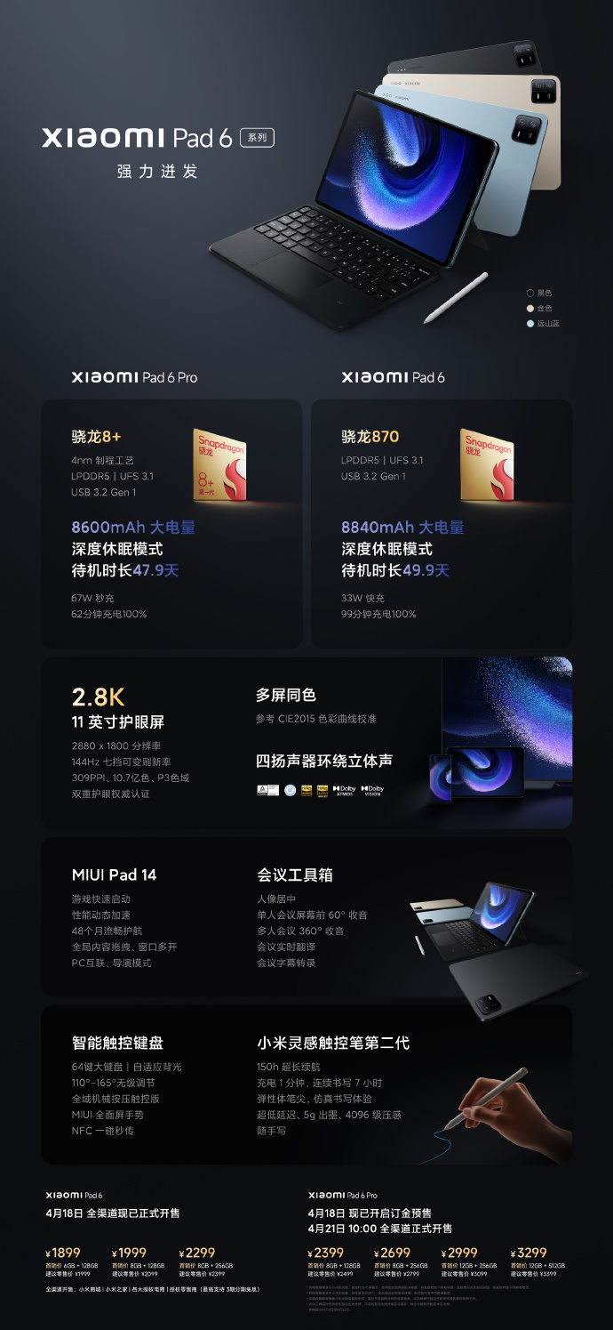 tablet Xiaomi Pad 6 Pro cena specyfikacja